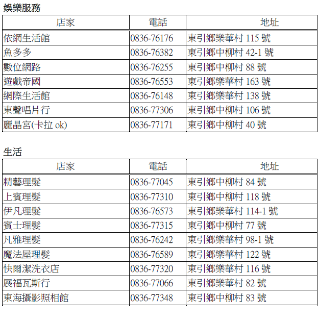 東引常用電話全覽 照片