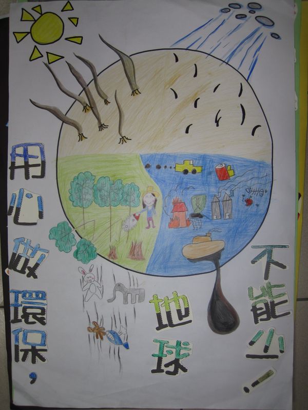 連江縣立東引國民中小學參加99學年全縣環境教育海報比賽--國中小得獎作品    照片